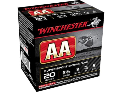 WINCHESTER AA SUPER SPORT SPORTING CLAYS AMMUNITION 20 GAUGE 2-3/4″ 7/8 OZ 500 ROUNDS