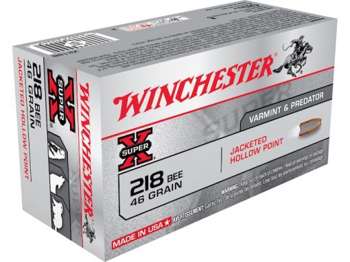 WINCHESTER SUPER-X AMMUNITION 218 BEE 46 GRAIN JACKETED HOLLOW POINT 300 ROUND