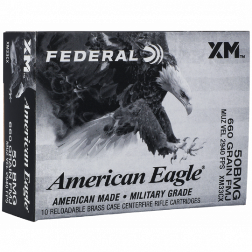 FEDERAL AMERICAN EAGLE .50 BMG AMMO 660 GRAIN FMJ 250 Rounds