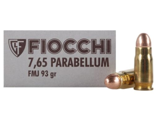 FIOCCHI AMMUNITION 30 LUGER 93 GRAIN FULL METAL JACKET 500 ROUND