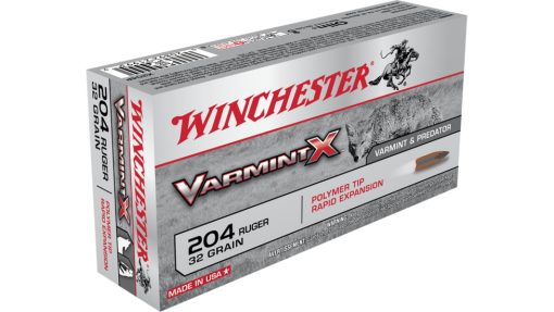 WINCHESTER VARMINT X RIFLE .204 RUGER 32 GRAIN RAPID EXPANSION POLYMER TIP 500 ROUNDSWINCHESTER VARMINT X RIFLE .204 RUGER 32 GRAIN RAPID EXPANSION POLYMER TIP 500 ROUNDS